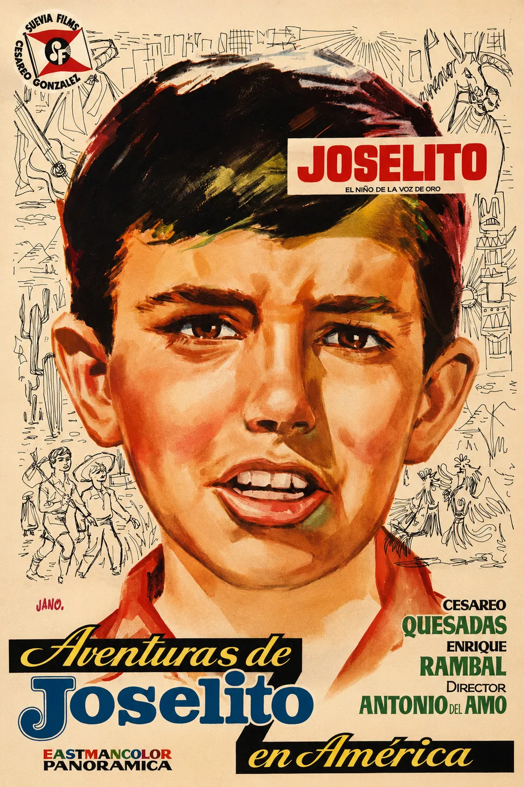 Cartel original de Las aventuras de Joselito en America
