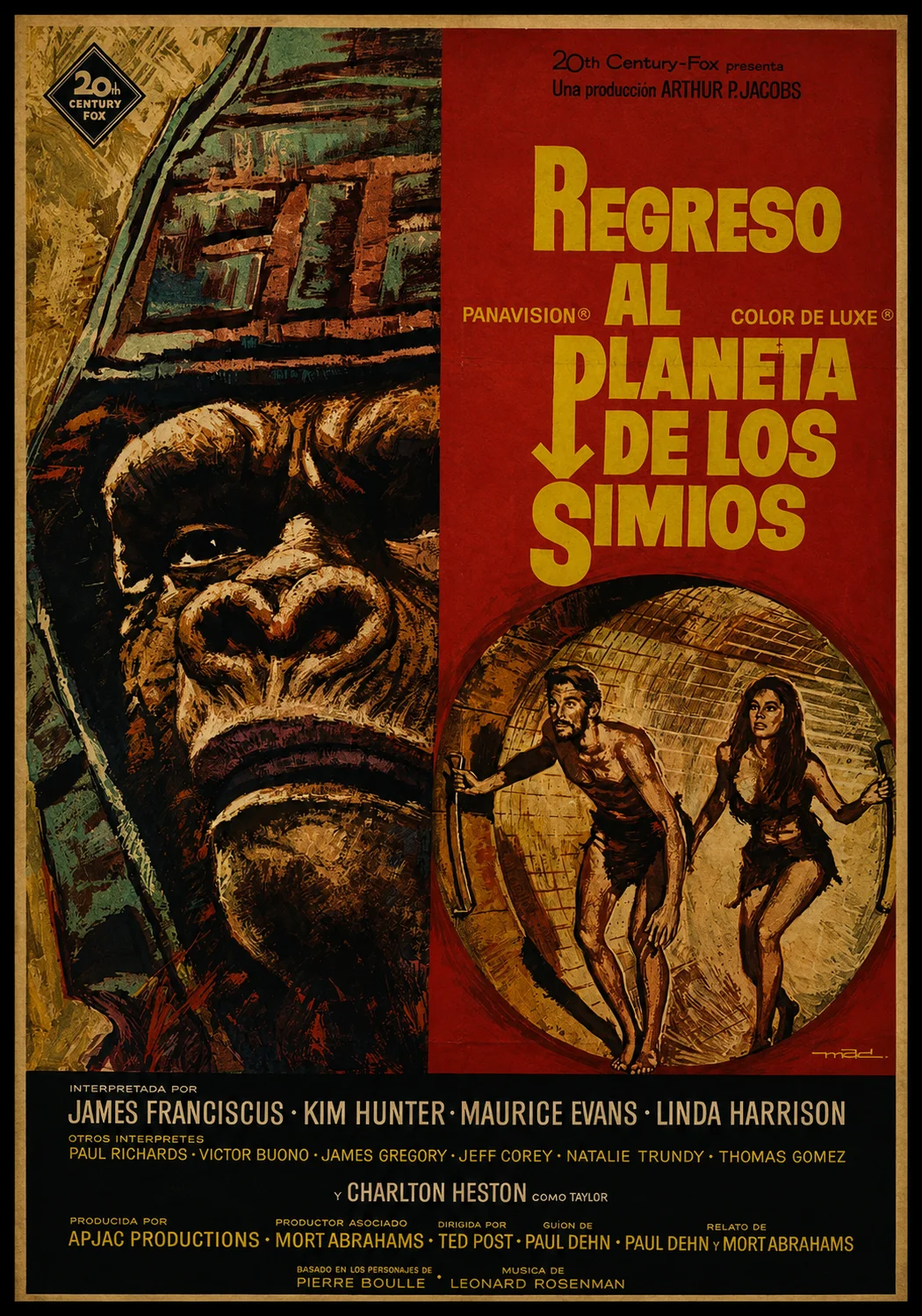 Cartel original de Regreso al planeta de los simios