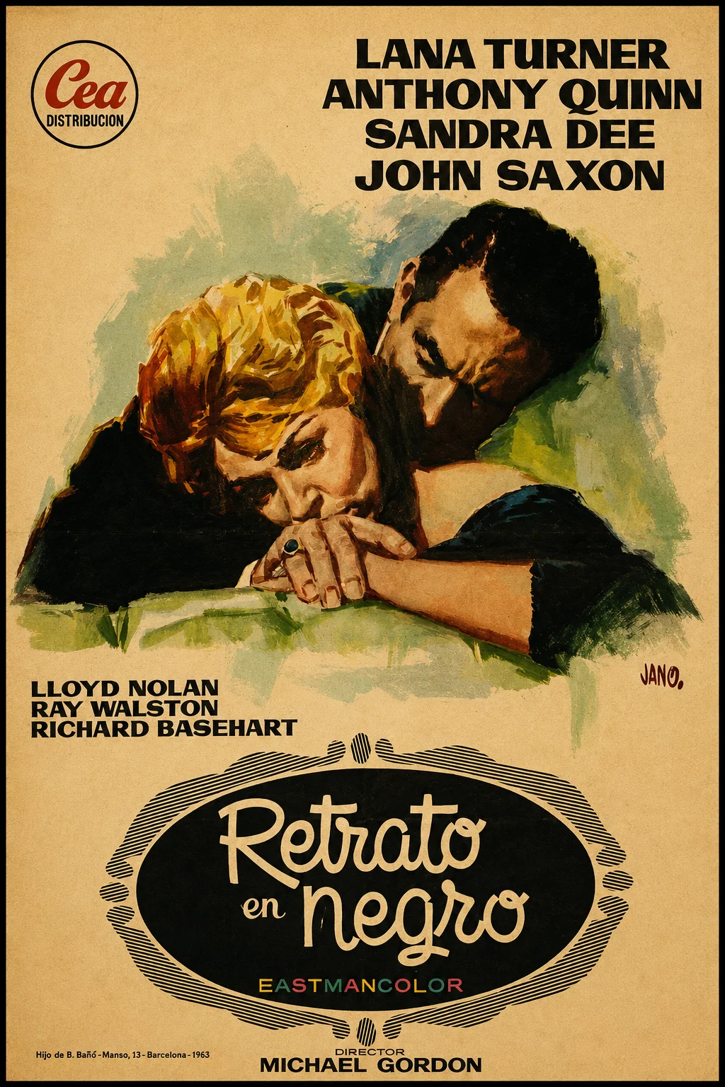 Cartel original de Retrato en negro