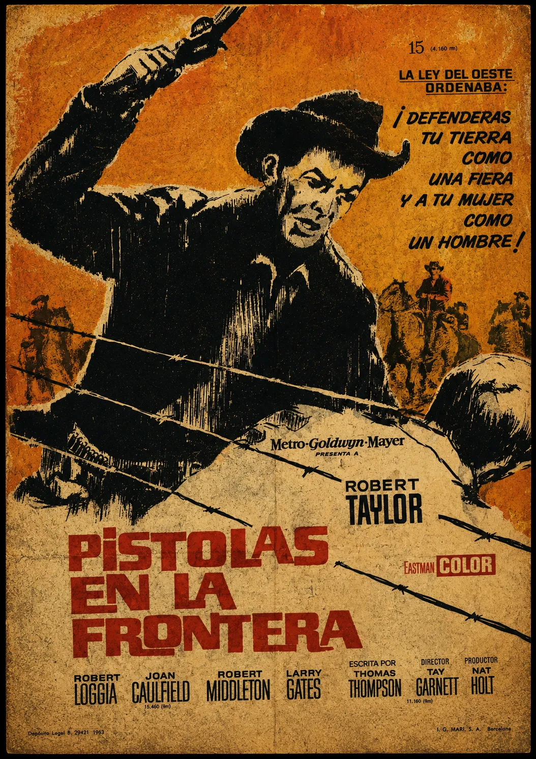Cartel original de Pistolas en la frontera