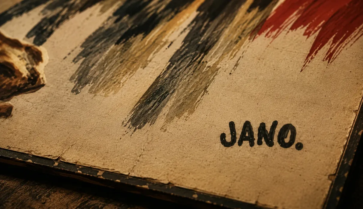 Cartel original pintado por Jano, detalle